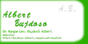 albert bujdoso business card